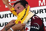 Frank Schleck im goldenen Trikot nach der vierten Etappe der Tour de Suisse 2007